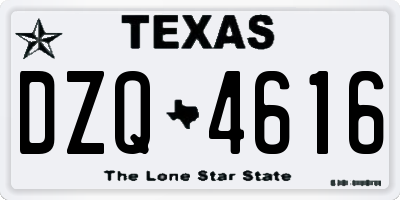 TX license plate DZQ4616