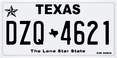TX license plate DZQ4621