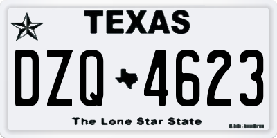 TX license plate DZQ4623