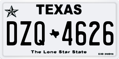 TX license plate DZQ4626