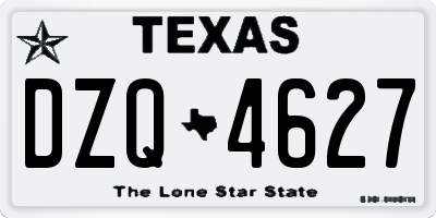 TX license plate DZQ4627