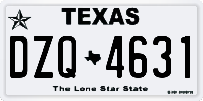 TX license plate DZQ4631