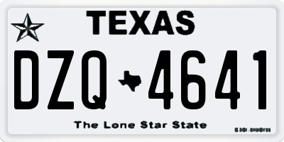 TX license plate DZQ4641