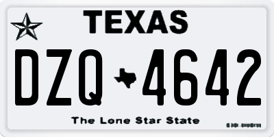 TX license plate DZQ4642