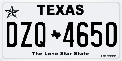 TX license plate DZQ4650