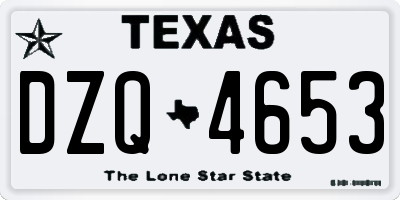 TX license plate DZQ4653