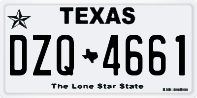 TX license plate DZQ4661
