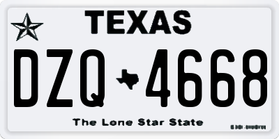 TX license plate DZQ4668