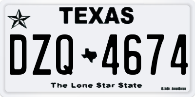 TX license plate DZQ4674