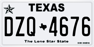 TX license plate DZQ4676