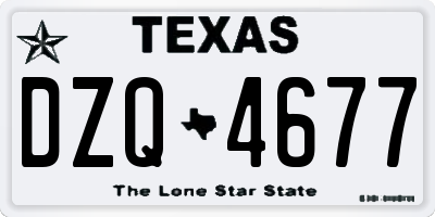 TX license plate DZQ4677