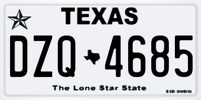 TX license plate DZQ4685