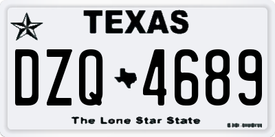 TX license plate DZQ4689