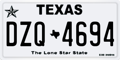 TX license plate DZQ4694