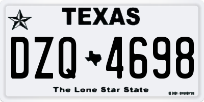 TX license plate DZQ4698