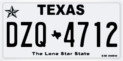 TX license plate DZQ4712