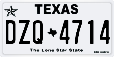 TX license plate DZQ4714