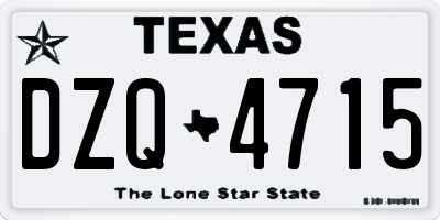 TX license plate DZQ4715
