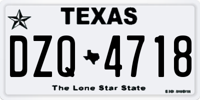 TX license plate DZQ4718