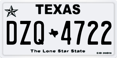 TX license plate DZQ4722