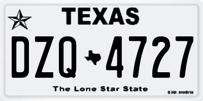 TX license plate DZQ4727