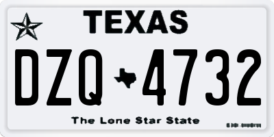 TX license plate DZQ4732