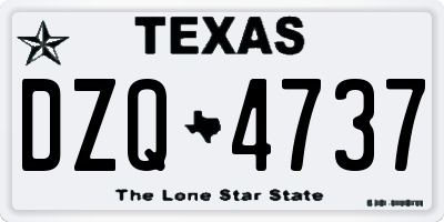 TX license plate DZQ4737