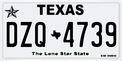 TX license plate DZQ4739