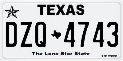 TX license plate DZQ4743