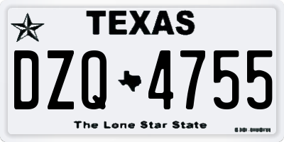 TX license plate DZQ4755