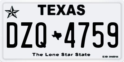 TX license plate DZQ4759