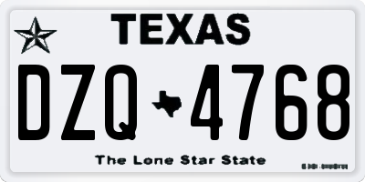 TX license plate DZQ4768