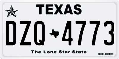 TX license plate DZQ4773