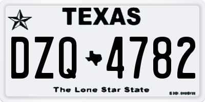 TX license plate DZQ4782