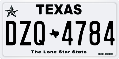 TX license plate DZQ4784