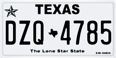 TX license plate DZQ4785