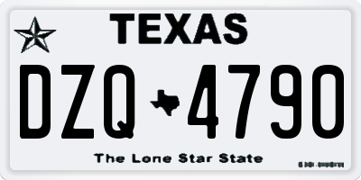 TX license plate DZQ4790