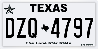 TX license plate DZQ4797