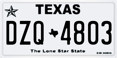 TX license plate DZQ4803