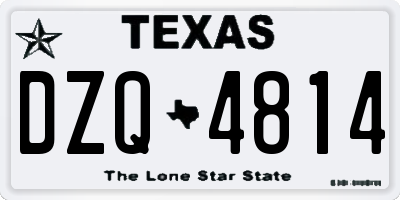 TX license plate DZQ4814