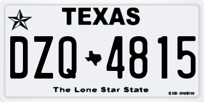 TX license plate DZQ4815