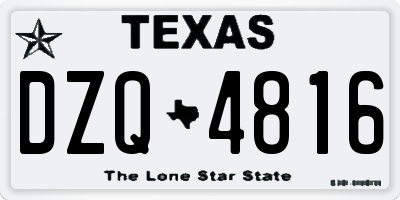 TX license plate DZQ4816