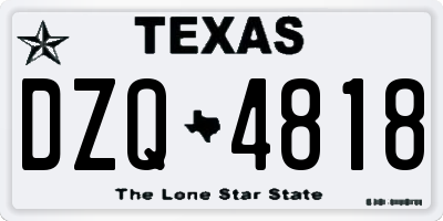 TX license plate DZQ4818