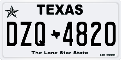 TX license plate DZQ4820