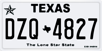 TX license plate DZQ4827