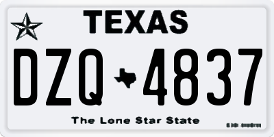 TX license plate DZQ4837