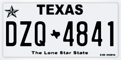 TX license plate DZQ4841