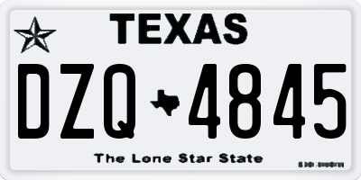 TX license plate DZQ4845