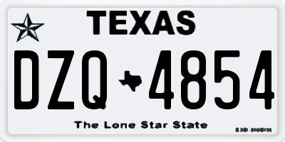 TX license plate DZQ4854