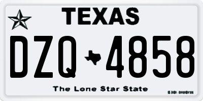 TX license plate DZQ4858